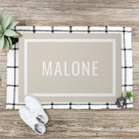 Light Beige Personalised Family Name Doormat