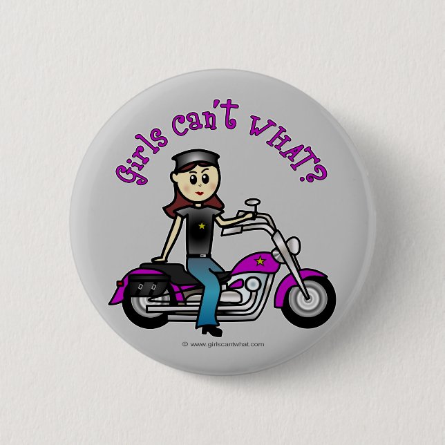 Light Biker Girl 6 Cm Round Badge (Front)