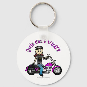 Light Biker Girl Key Ring