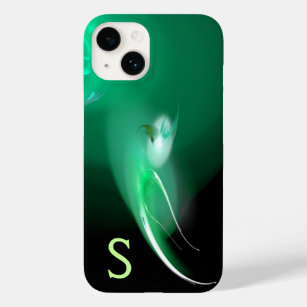 LIGHT BIRD / BLACK AND GREEN ABSTRACT MONOGRAM Case-Mate iPhone 14 CASE