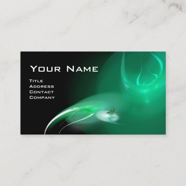 LIGHT BIRD MONOGRAM Vibrant black blue green Business Card (Front)