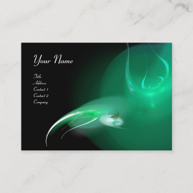 LIGHT BIRD MONOGRAM Vibrant black blue green Business Card (Front)