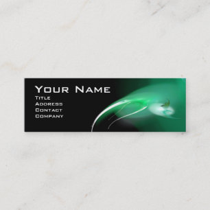 LIGHT BIRD MONOGRAM Vibrant black green Mini Business Card