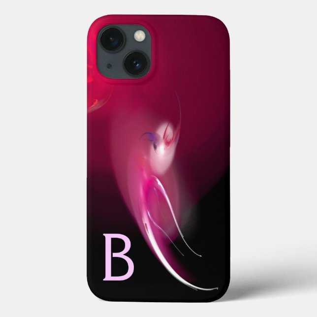 LIGHT BIRD / PINK FUCHSIA BLACK ABSTRACT MONOGRAM Case-Mate iPhone CASE (Back)