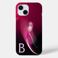 LIGHT BIRD / PINK FUCHSIA BLACK ABSTRACT MONOGRAM