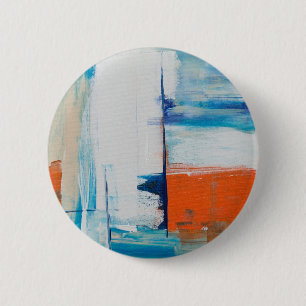 Light Blue Abstract Acrylic Painting 6 Cm Round Badge