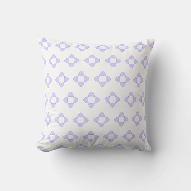 Light Blue Abstract Geometric Shape Pattern Cushion (Front)
