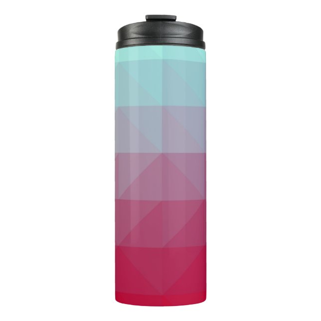 Light BLUE abstract mosaic pattern. Colourful abst Thermal Tumbler (Front)