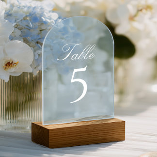 Light Blue Acrylic Wedding Table Number