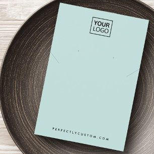 Light blue add logo necklace earring display card