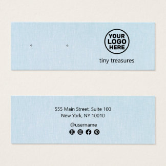 Light Blue Add Logo Stud Earring  Display Card