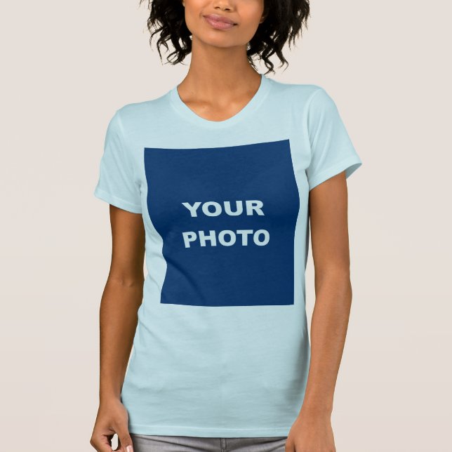 Light Blue Add Your Image Photo Picture Logo T-Shirt (Front)