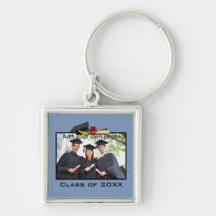 Light Blue Add your Photo / Year Graduation Key Ring