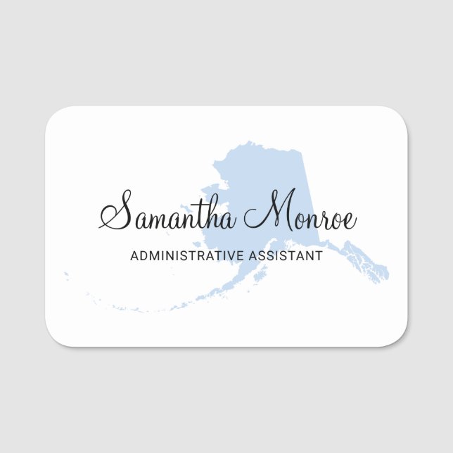 Light Blue Alaska Name Tag (Front)