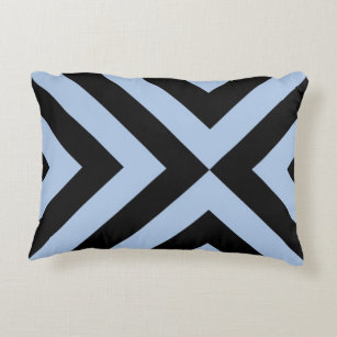 Light Blue and Black Chevrons Decorative Cushion