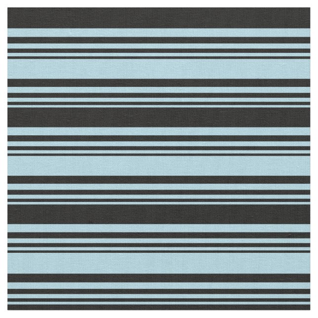 Light Blue and Black Coloured Lines Fabric (Close Up)