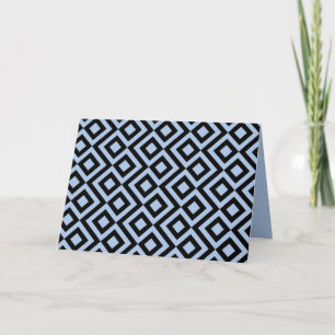 Light Blue And Black Meander Card