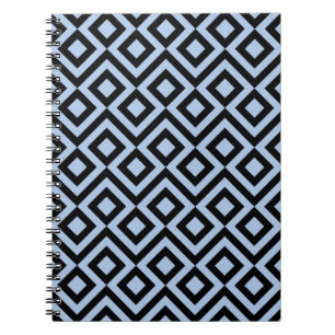Light Blue And Black Meander Spiral Notebook