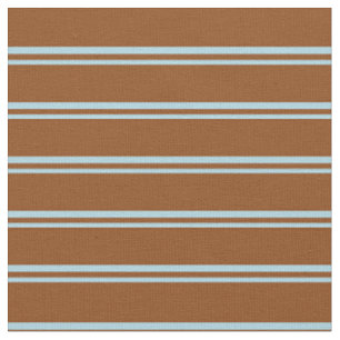 Light Blue and Brown Coloured Stripes Fabric