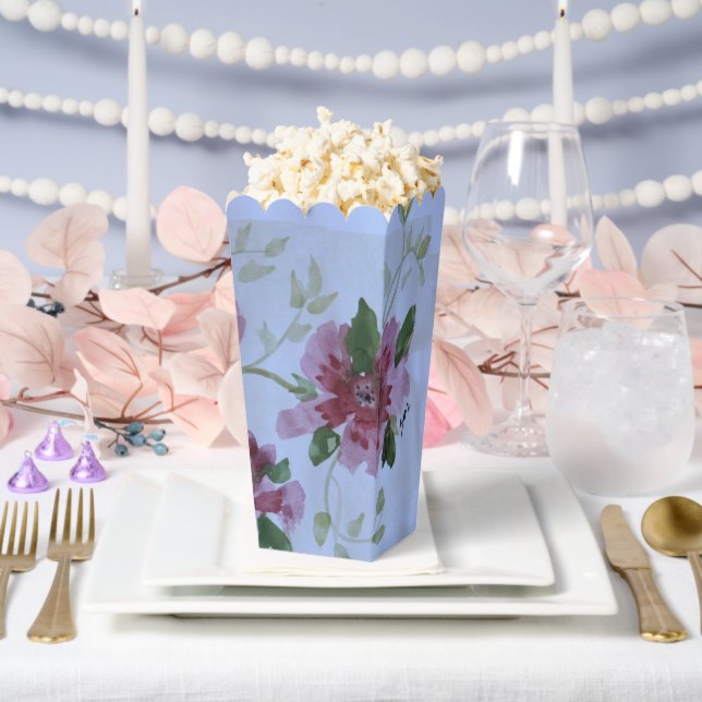 Light Blue And Burgundy Favour Box (Wedding)