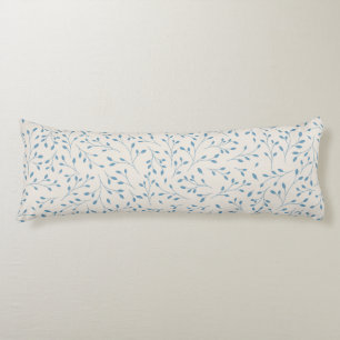 Light Blue and Cream Delicate Botanical Vine Patte Body Cushion