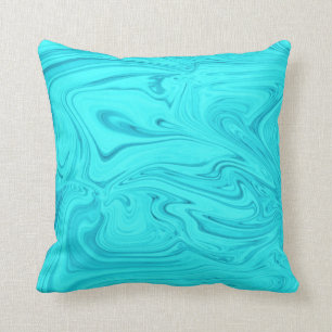 Light blue and dark blue liquify design Throw Pill Cushion