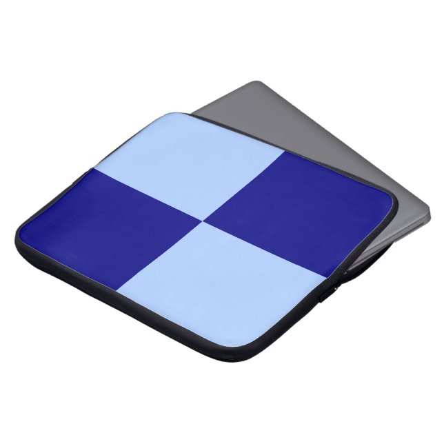 Light Blue and Dark Blue Rectangles Laptop Sleeve (Front Top)
