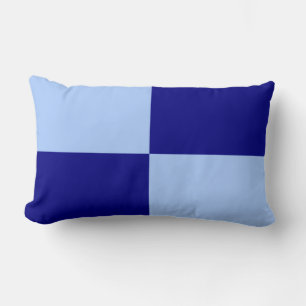 Light Blue and Dark Blue Rectangles Lumbar Cushion