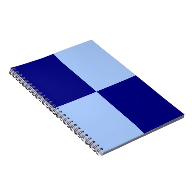 Light Blue and Dark Blue Rectangles Spiral Notebook (Right Side)