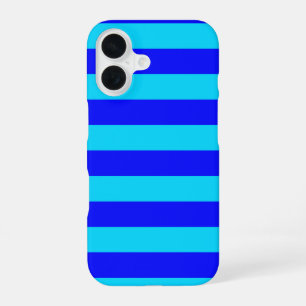 Light Blue and Dark Blue Stripes Design iPhone 16 Case