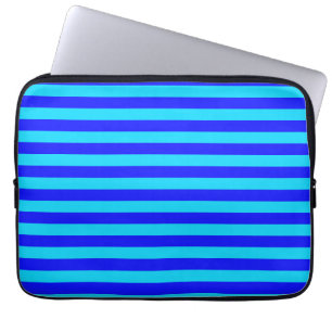 Light Blue and Dark Blue Stripes Design  Laptop Sleeve