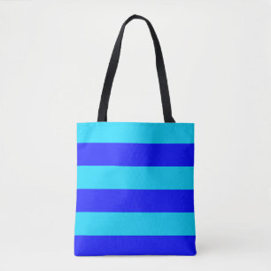 Light Blue and Dark Blue Stripes Design Tote Bag