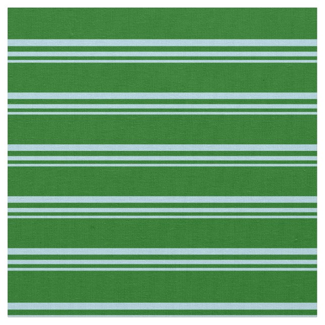 Light Blue and Dark Green Lined/Striped Pattern Fabric (Close Up)
