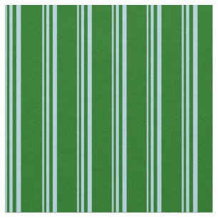 Light Blue and Dark Green Stripes Pattern Fabric
