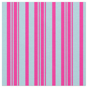 Light Blue and Deep Pink Stripes Fabric