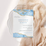 Light Blue and Gold Glitter Agate, Bat Mitzvah Invitation<br><div class="desc">This modern design features a beautiful agate border and your custom text.  Use the template form to add your text.  The advanced editing menus,  accessed by choosing "customise further",  will allow you to change the fonts,  colours and layout.</div>