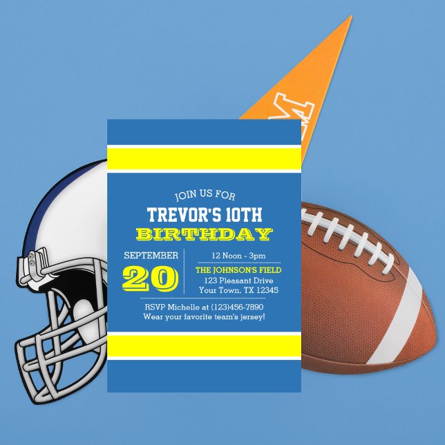Light Blue and Gold Team Birthday Invitation (Creator Uploaded)