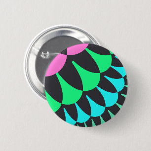 Light Blue and Green Scales 6 Cm Round Badge