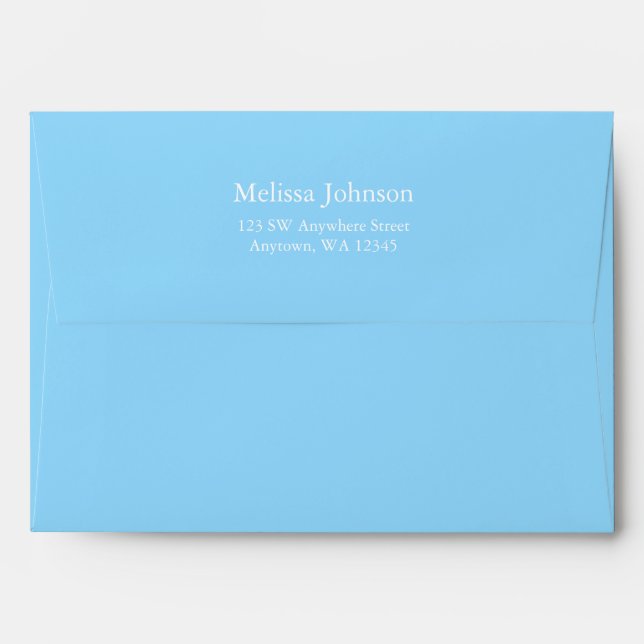 Light Blue and Grey Chevron Return Address Envelopes (Back (Top Flap))