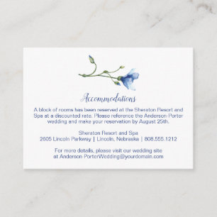 Light Blue and Navy Floral Accommodations   Enclosure Card