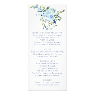 Light Blue and Navy Floral Wedding   Menu