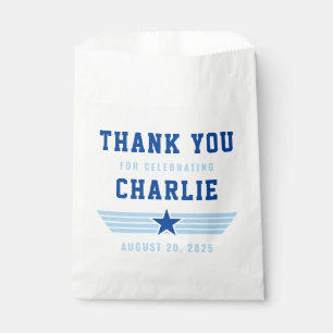 Light Blue and Navy TopOne Birthday Thank You Favour Bags