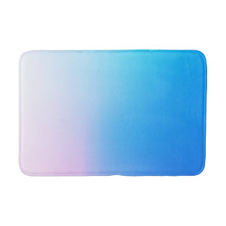 Light blue and pink bath mat
