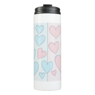 Light blue and pink heart tumbler
