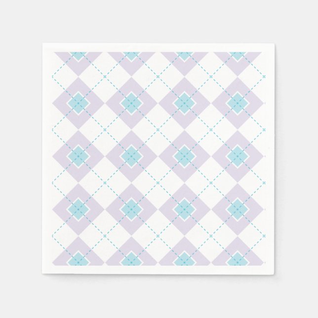 Light Blue and Purple Argyle Napkin (Front)