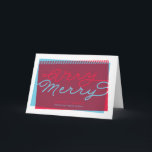 Light Blue and Red Very Merry folded holiday<br><div class="desc">A funky twist on the holiday card this design features an elegant script and color overlays of non-traditional blue and red.  Don't forget to personalize the card with your own holiday message and name on the front as well as the message inside!</div>