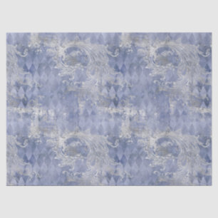 Light Blue and Silver Filigree Decoupage  Tissue Paper