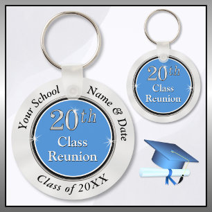 Light Blue and White, 20th Class Reunion Favours, Key Ring