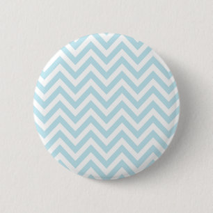 Light Blue and White Chevron Stripe Pattern 6 Cm Round Badge