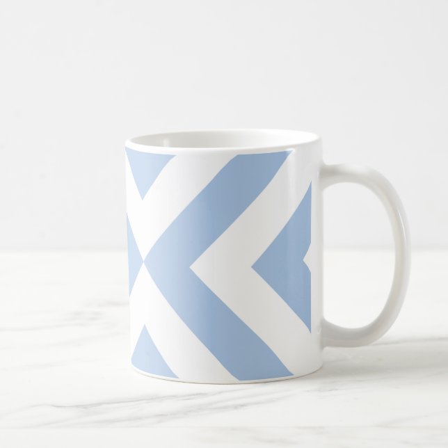 Light Blue and White Chevrons Coffee Mug (Right)